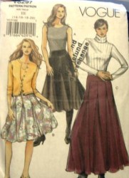 8297 VOGUE BUBBLE/LONG/FLARE/GODET SKIRTS PATTERN 14-20